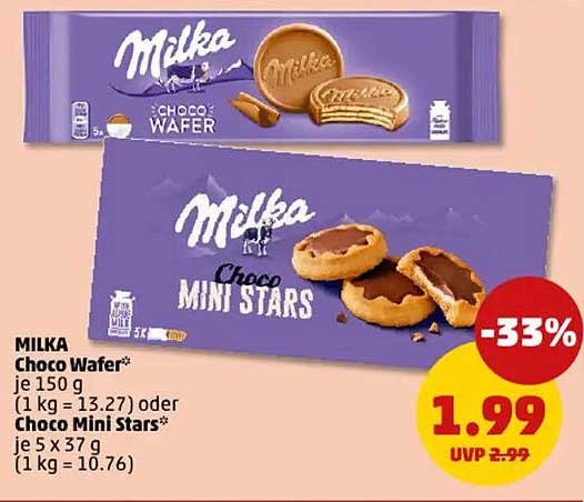 MILKA Choco Wafer und Choco Mini Stars