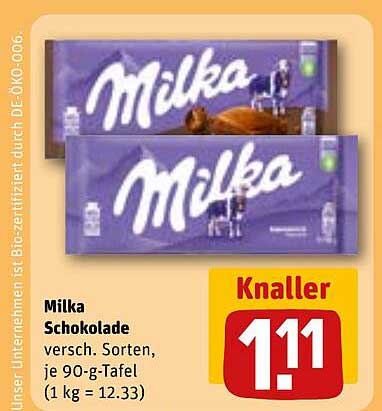 Milka Schokolade - verschiedene Sorten, je 90-g-Tafel