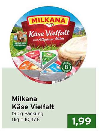 Milkana Käse Vielfalt 190 g
