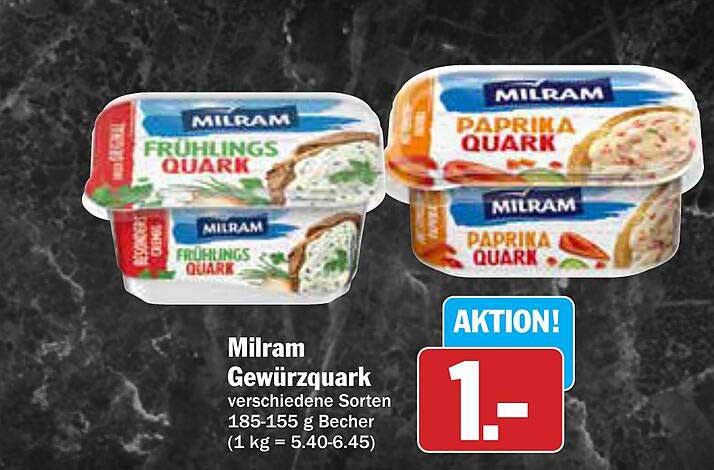 Milram Gewürzquark verschiedene Sorten 185-155 g Becher