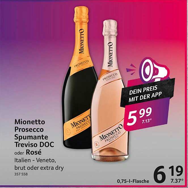Mionetto Prosecco Spumante Treviso DOC oder Rosé