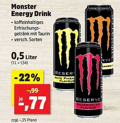 Monster Energy Drink - 0,5 Liter in verschiedenen Sorten