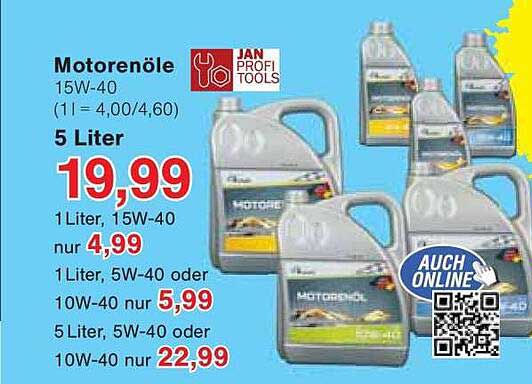 Motorenöle 15W-40 - 5 Liter für nur 19,99 €