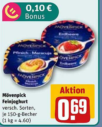 Mövenpick Feinjoghurt verschiedene Sorten, je 150-g-Becher