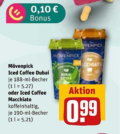 Mövenpick Iced Coffee Dubai oder Iced Coffee Macchiato für nur 0,99 €