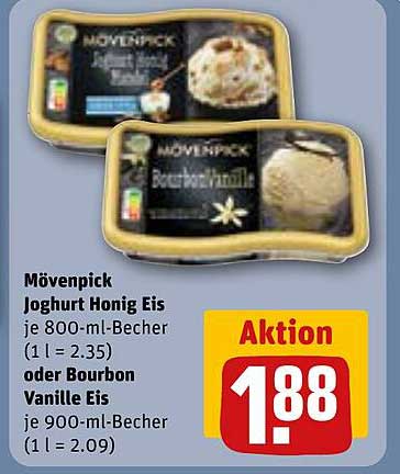 Mövenpick Joghurt Honig Eis oder Bourbon Vanille Eis