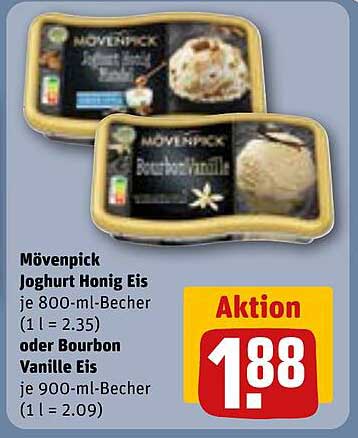Mövenpick Joghurt Honig Eis oder Bourbon Vanille Eis