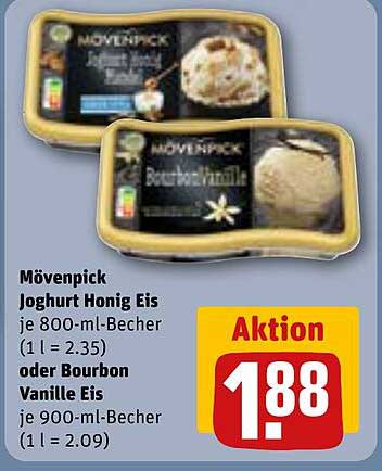 Mövenpick Joghurt Honig Eis oder Bourbon Vanille Eis