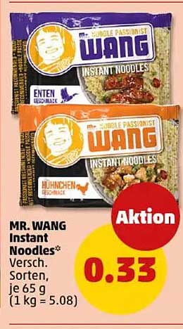 MR. WANG Instant Noodles – Verschiedene Sorten, je 65 g