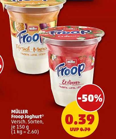 MÜLLER Froop Joghurt - Versch. Sorten, je 150 g