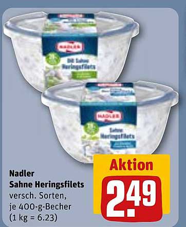 Nadler Sahne Heringsfilets, 400 g Becher