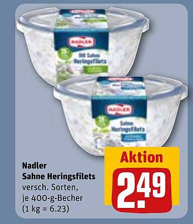 Nadler Sahne Heringsfilets, diverse Sorten, je 400-g-Becher