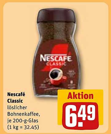 Nescafé Classic löslicher Bohnenkaffee, je 200-g-Glas