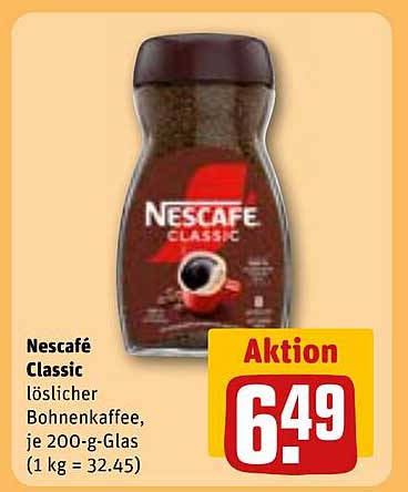 Nescafé Classic löslicher Bohnenkaffee, je 200-g-Glas