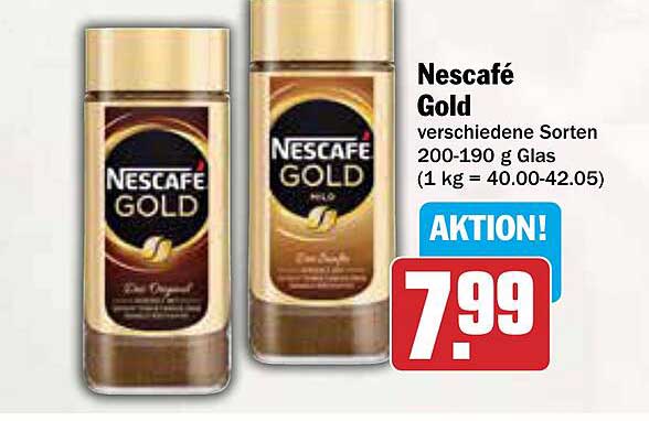 Nescafé Gold verschiedene Sorten 200-190 g Glas