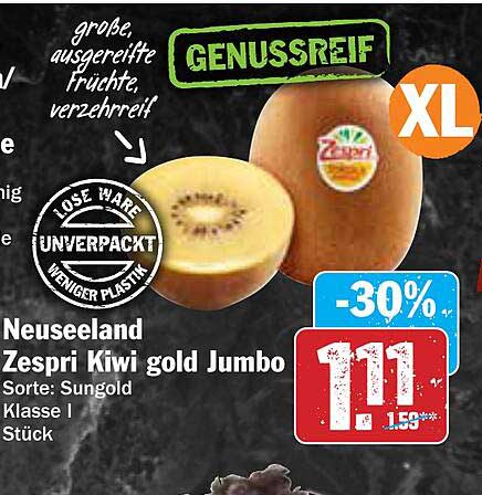 Neuseeland Zespri Kiwi gold Jumbo 1 Stück
