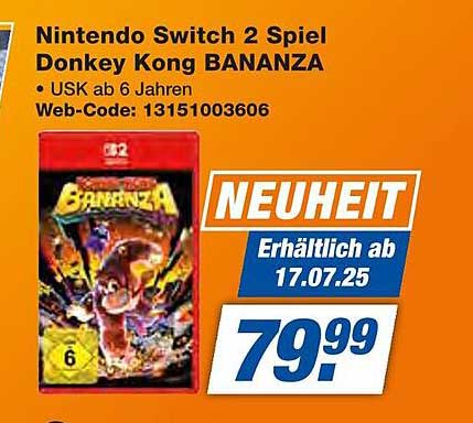 Nintendo Switch 2 Spiel Donkey Kong BANANZA