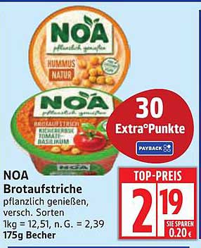 NOA Brotaufstriche - Hummus Natur und andere Sorten