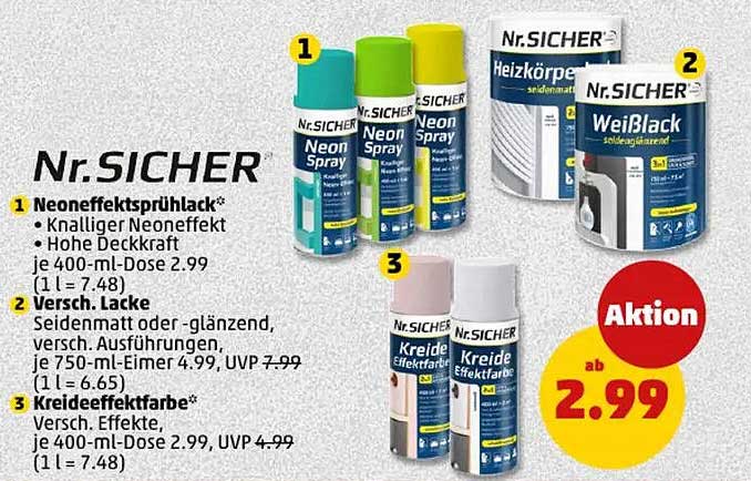 Nr. SICHER Neonfarbe und Effektlacke ab 2,99 €