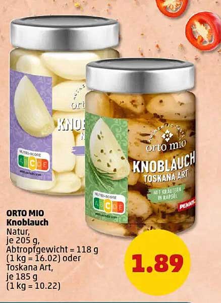 ORTO MIO Knoblauch Toskana Art - 205 g