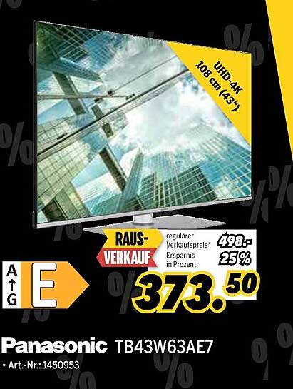 Panasonic TB43W63AE7 - UHD 4K TV 108 cm (43")