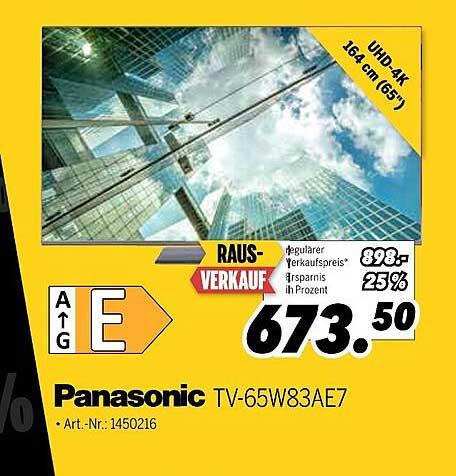 Panasonic TV-65W83AE7 - UHD 4K Fernseher mit 164 cm (65")
