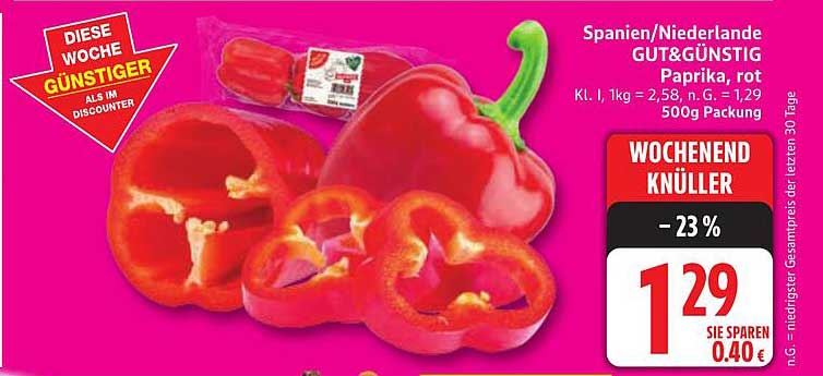 Paprika, rot, 500g - Wochenendknüller!
