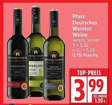 Pfalz Deutsches Weinort Weine 0,75l Flasche - TOP-PREIS