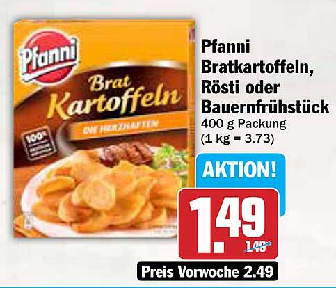 Pfanni Bratkartoffeln, Rösti oder Bauernfrühstück 400 g Packung