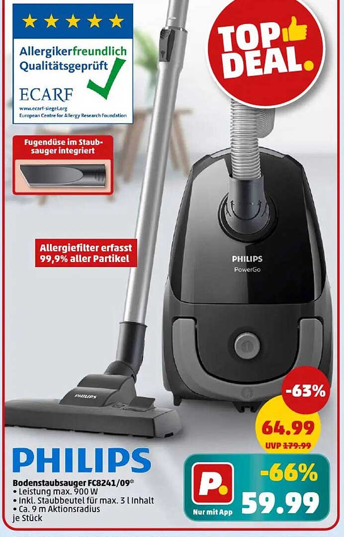 PHILIPS Bodenstaubsauger FC8241/09
