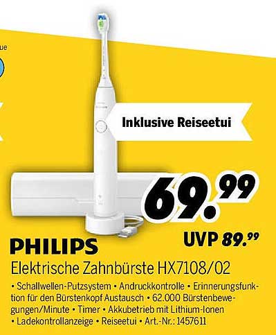 PHILIPS Elektrische Zahnbürste HX7108/02