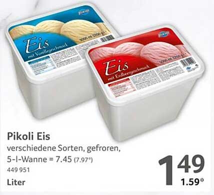 Pikoli Eis – verschiedene Sorten, gefroren