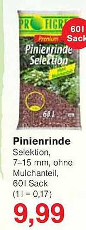 Pinienrinde Selektion, 7-15 mm, ohne Mulchanteil, 60l Sack