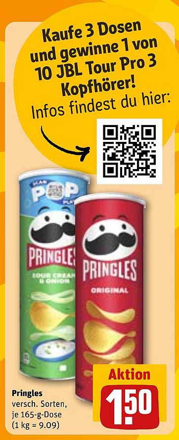 Pringles versch. Sorten, je 165-g-Dose