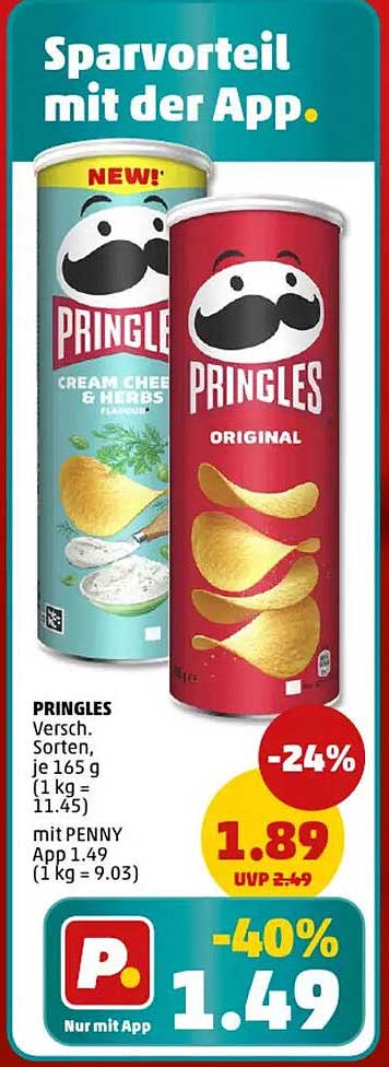 Pringles - Verschiedene Sorten, 165 g