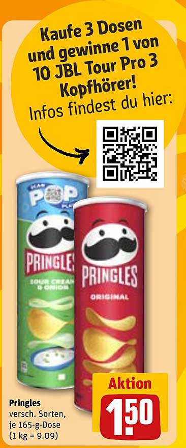 Pringles - Verschiedene Sorten, je 165-g-Dose