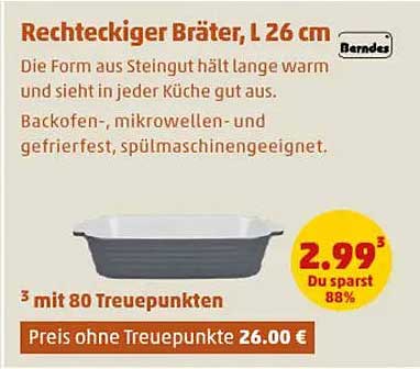 Rechteckiger Bräter, L 26 cm