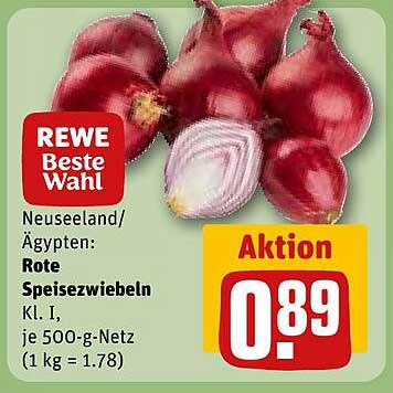 REWE Beste Wahl Rote Speisezwiebeln 500-g-Netz