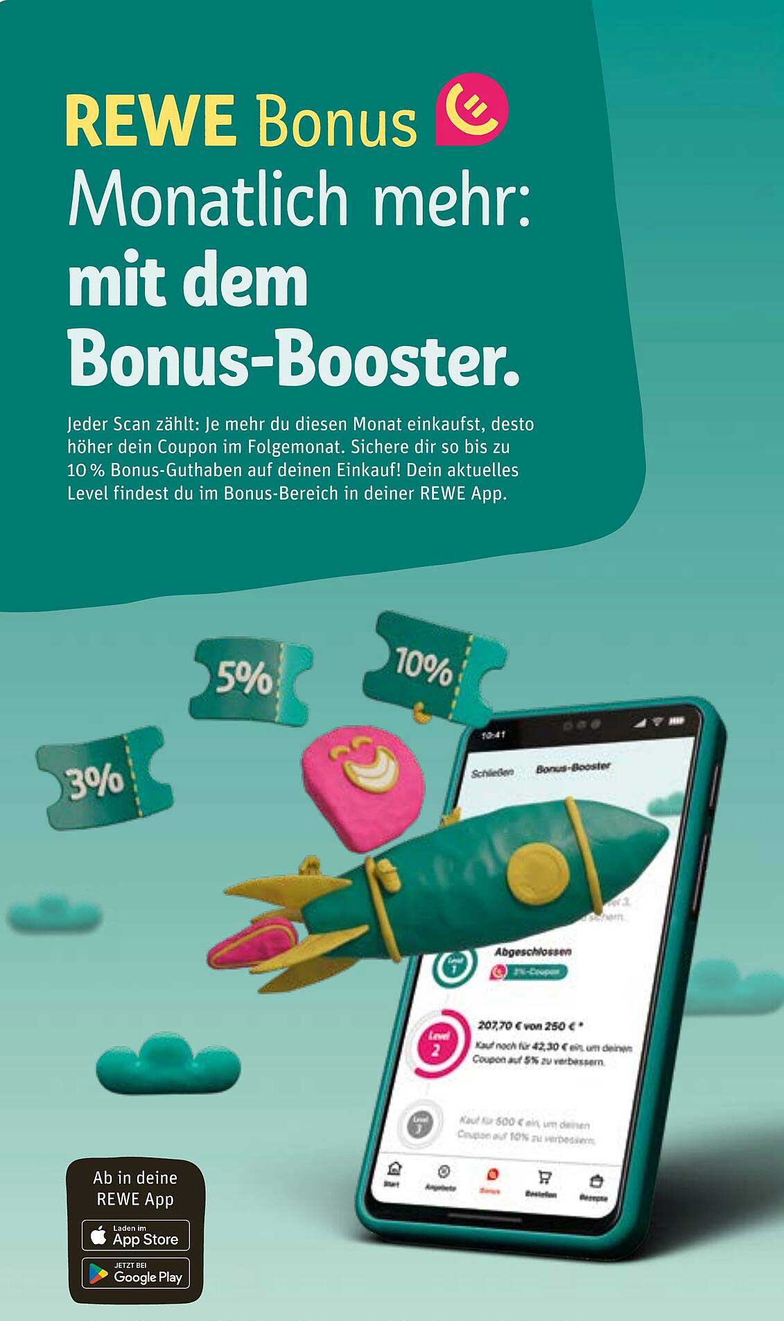 REWE Bonus: Monatlich mehr mit dem Bonus-Booster!
