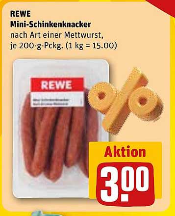 REWE Mini-Schinkenknacker nach Art einer Mettwurst, je 200-g-Pckg.