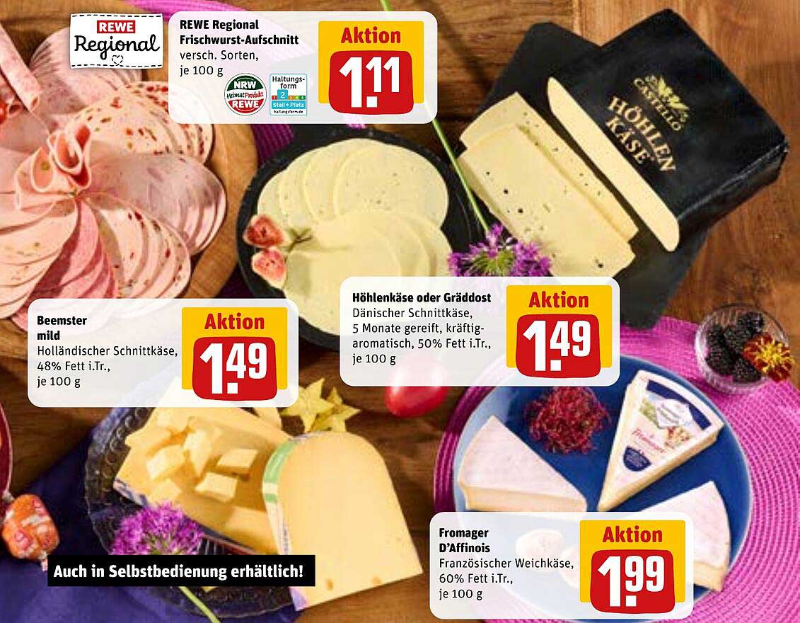 REWE Regional Frischwurst-Aufschnitt, verschieden Sorten, je 100 g