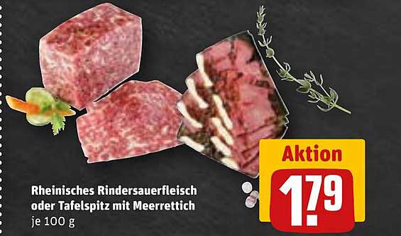 Rheinisches Rindersauerfleisch oder Tafelspitz mit Meerrettich - je 100 g