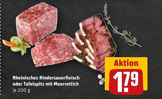 Rheinisches Rindersauerfleisch oder Tafelspitz mit Meerrettich je 100 g