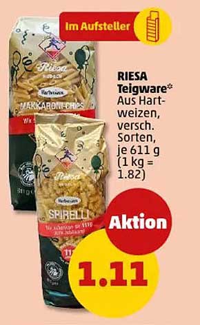 RIESA Teigware, verschiedene Sorten - Aktionsangebot