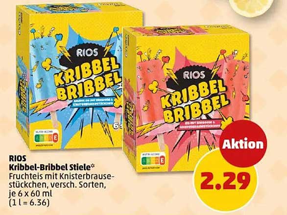 RIOS Kribbel-Bribbel Stiele - Fruchteis mit Knisterbrause