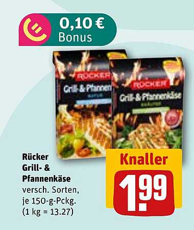 Rücker Grill- & Pfannenkäse, verschiedene Sorten, je 150-g-Pckg.