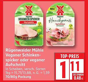 Rügenwalder Mühle Veganer Schinkenspicker oder veganer Aufschnitt