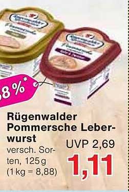 Rügenwalder Pommersche Leberwurst, 125 g