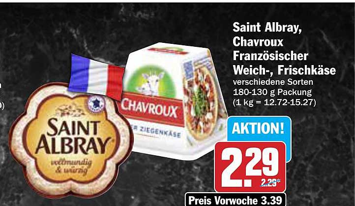 Saint Albray, Chavroux Französischer Weich-, Frischkäse 180-130 g