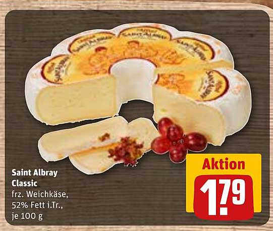 Saint Albray Classic frz. Weichkäse, 52% Fett i.Tr., je 100 g